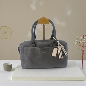 Coach Gray Pebbled Leather Satchel Shoulder‎ Bag w/ Hangtag & Tassel